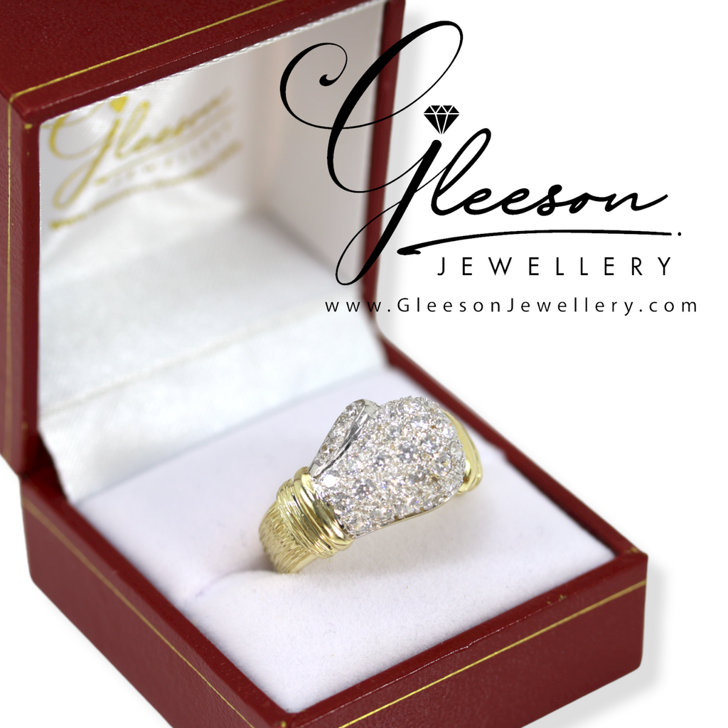 9ct Gold Mens Medium Size Cubic Zirconia Boxing Glove Ring Gleeson Jewellers, Daniel Gleeson Jewellers, Gleesons Jewellers