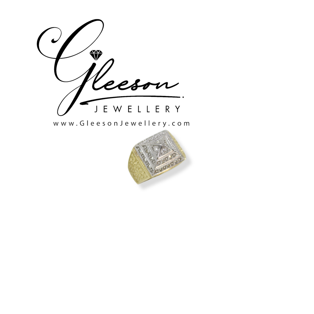 9ct Gold Cubic Zirconia Baby/Kids Small Pyramid Ring - Size's A-L Gleeson Jewellers, Daniel Gleeson Jewellery, Daniel Gleesons Jewellers Cork