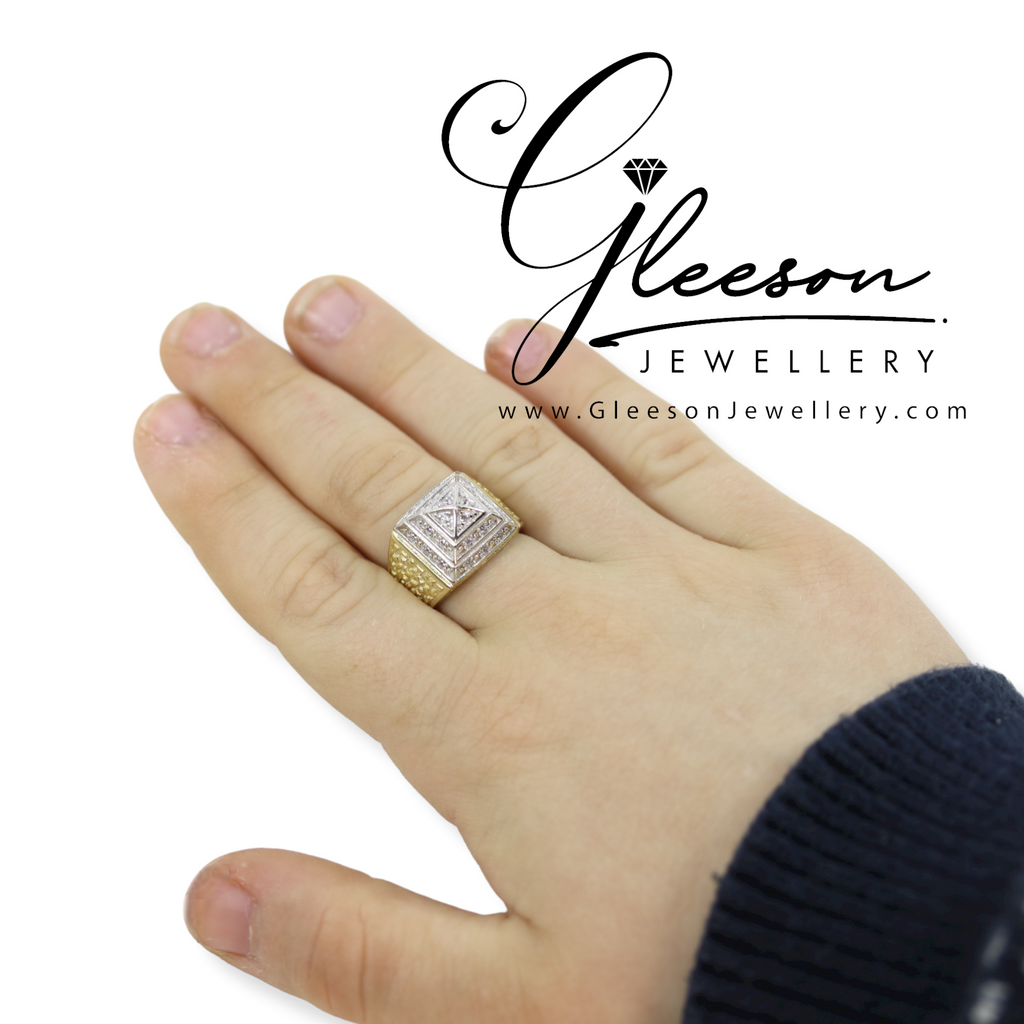 9ct Gold Cubic Zirconia Baby/Kids Small Pyramid Ring - Size's A-L Gleeson Jewellers, Daniel Gleeson Jewellery, Daniel Gleesons Jewellers Cork