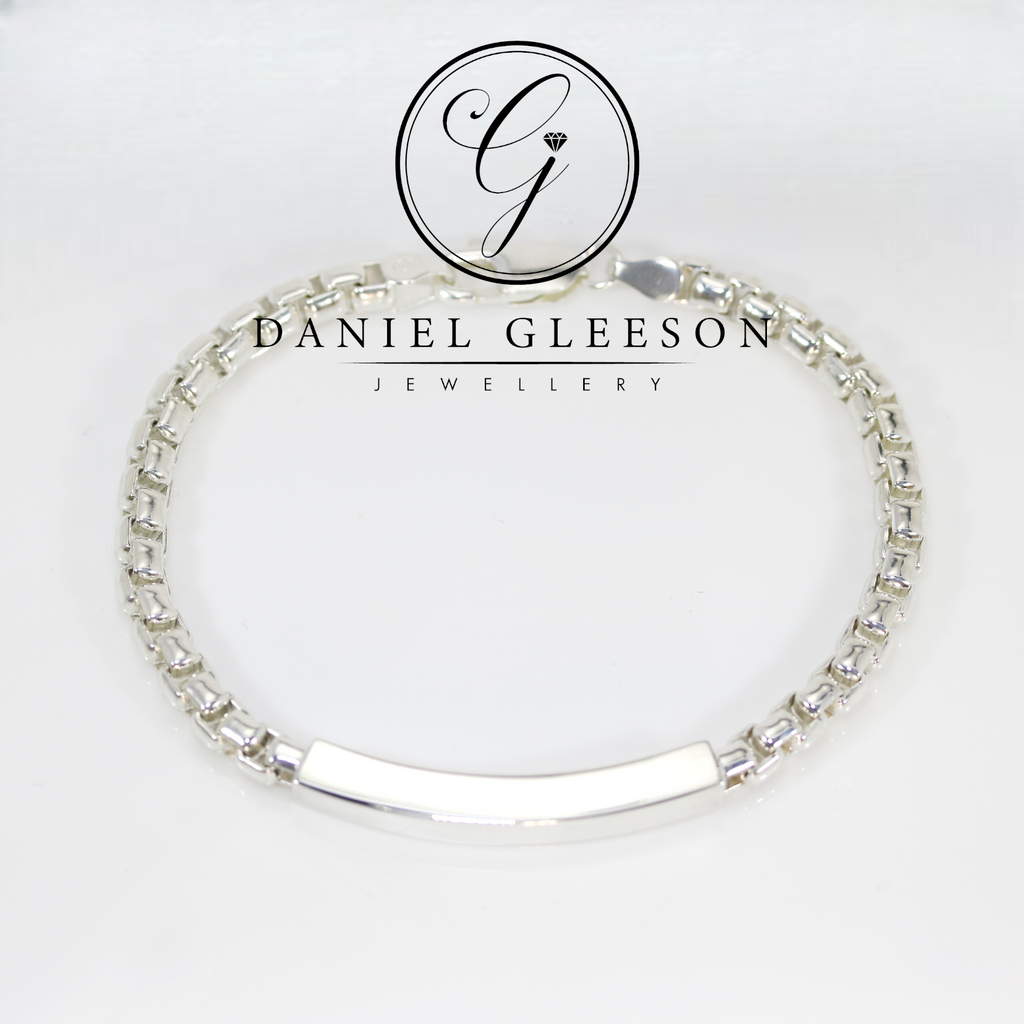 Sterling Silver Mens Contemporary Design ID Bracelet Gleeson Jewellery, gleeson Jewellers, Daniel Gleesons Jewellers