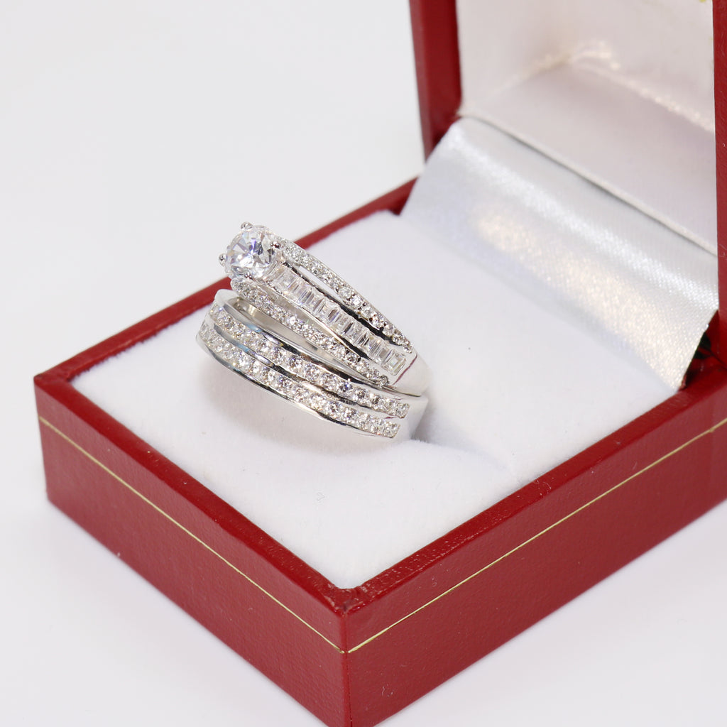 9ct White Gold Cubic Zirconia Ring Set Gleeson Jewellery, Daniel Gleeson Jewellers Cork, Gleesons Jewellers