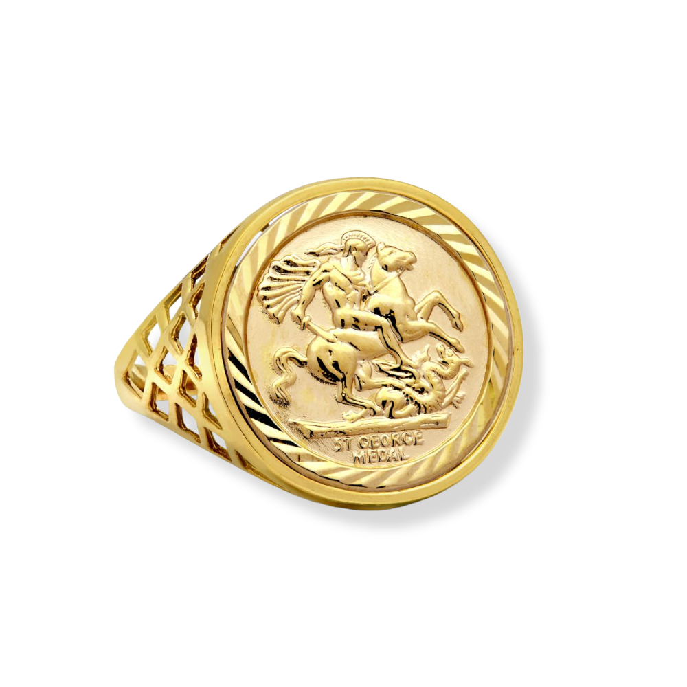 9ct Gold Half Sovereign Ring Gleeson Jewellers, Daniel Gleeson Jewellery, Daniel Gleesons Jewellers Cork