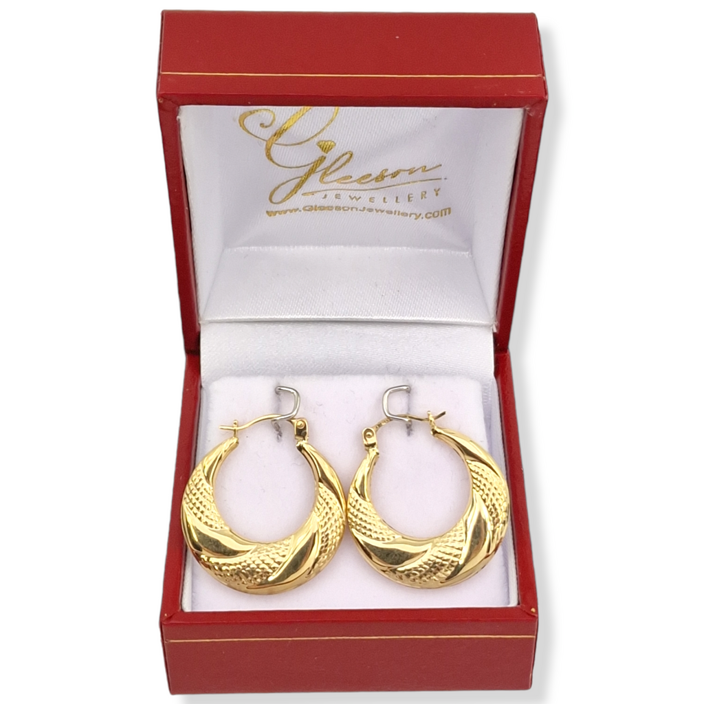 9ct Gold Creole Earrings Gleeson Jewellers, Daniel Gleeson Jewellery, Gleeson Jeweller, Gleesons Jewellers