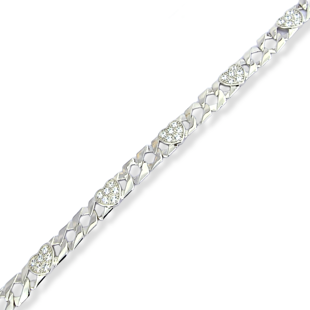 Sterling Silver Ladies Heart Bracelet, Daniel Gleeson Jewellers, Gleeson Jewellery, Gleesons Jewellers