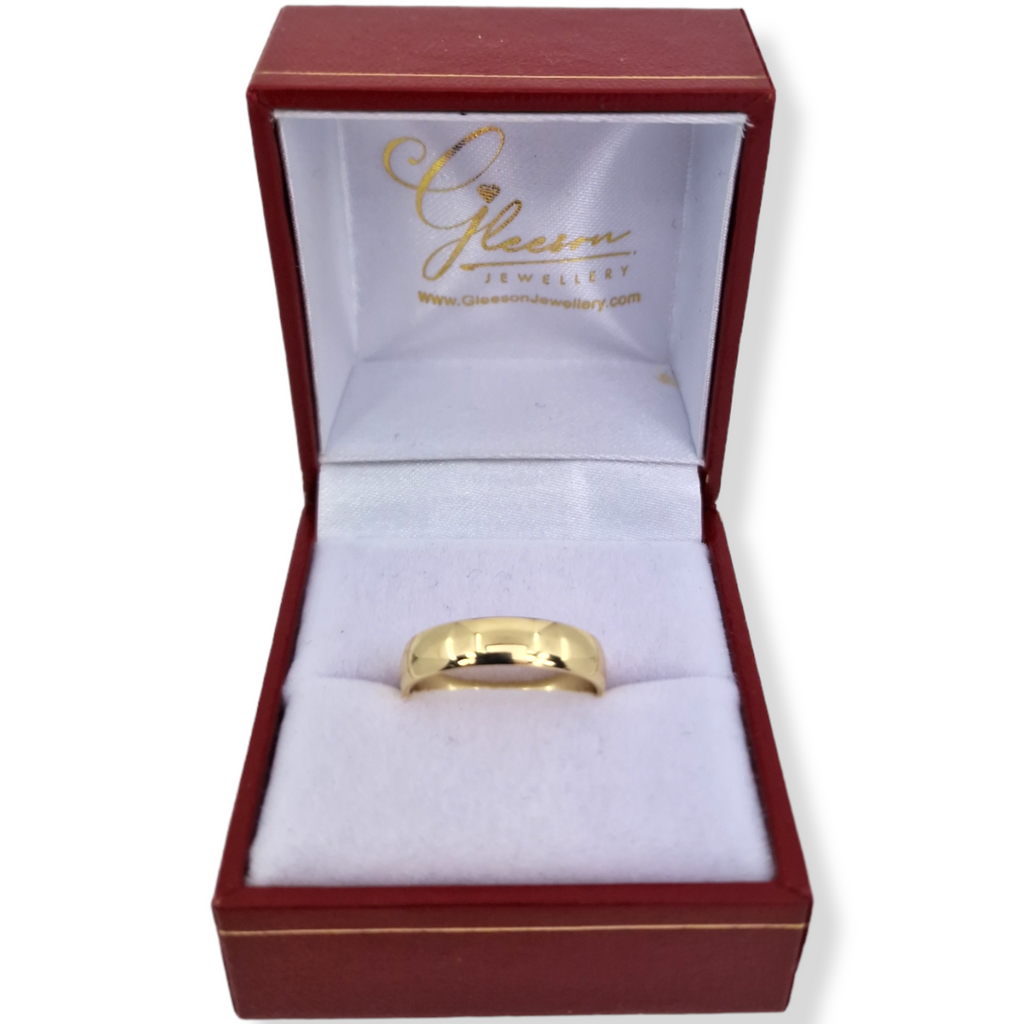 9ct Gold Court Shaped Plain Wedding Ring - 4mm Gleeson Jewellers, Daniel Gleeson Jewellery, Gleeson Jeweller, Gleesons Jewellers