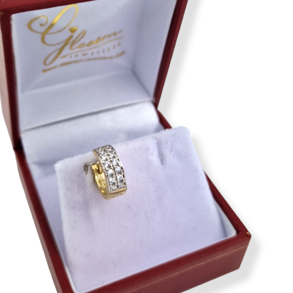 9ct Gold Hinged Huggies Cubic Zirconia Earring Daniel Gleeson Jewellers, Gleeson Jewellers, Gleesons Jewellers