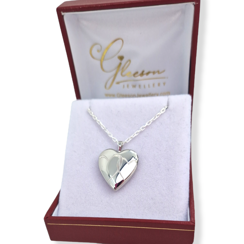 Sterling Silver Heart Locket and Chain Daniel Gleeson Jewellers, Gleeson Jeweller, Gleesons Jewellers