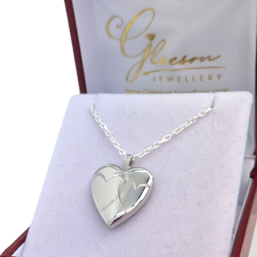 Sterling Silver Heart Locket and Chain Daniel Gleeson Jewellers, Gleeson Jeweller, Gleesons Jewellers