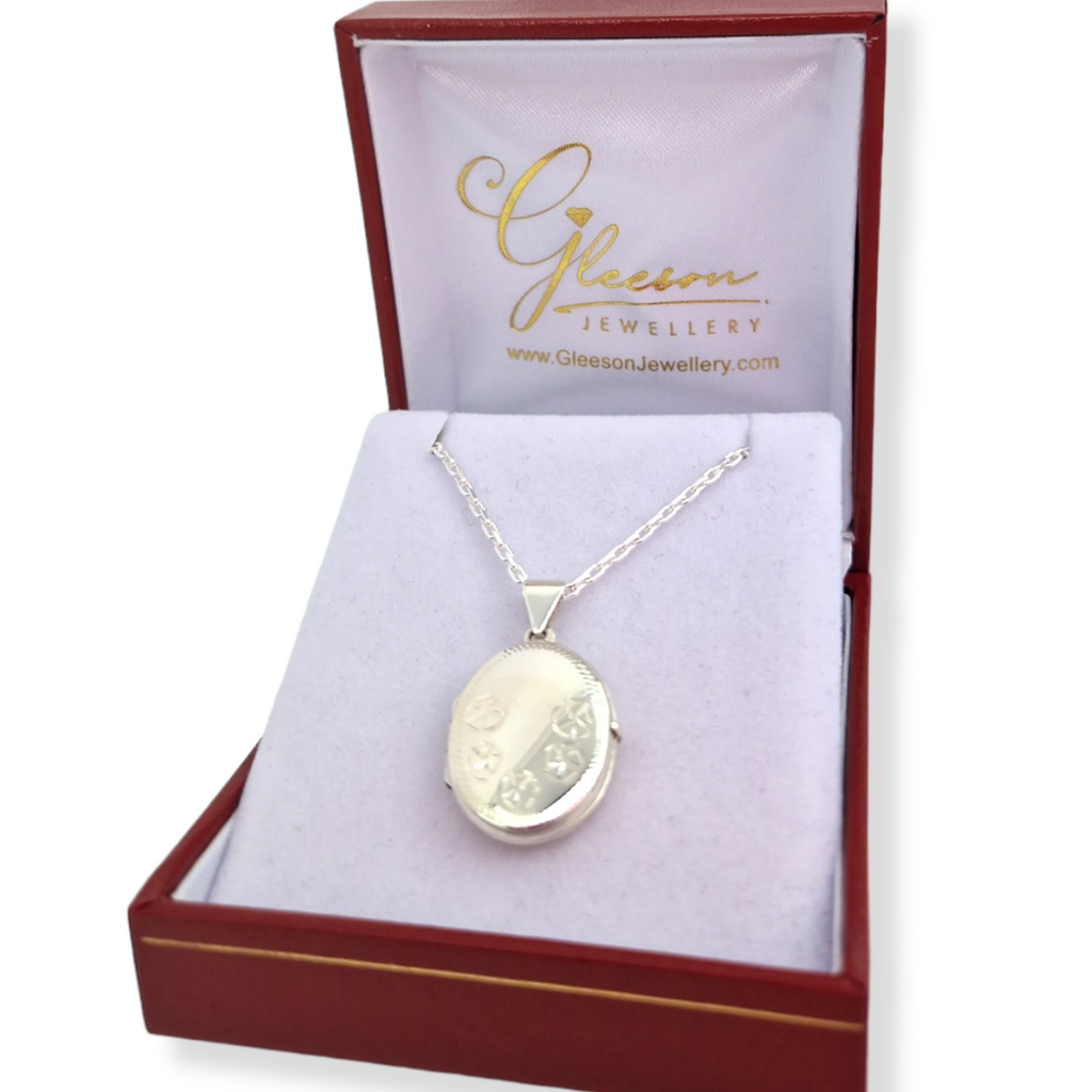 Sterling Silver Decorative Oval Locket Daniel Gleeson Jewellers, Gleeson Jewellers, Gleesons Jewellers, Gleeson Jewellery