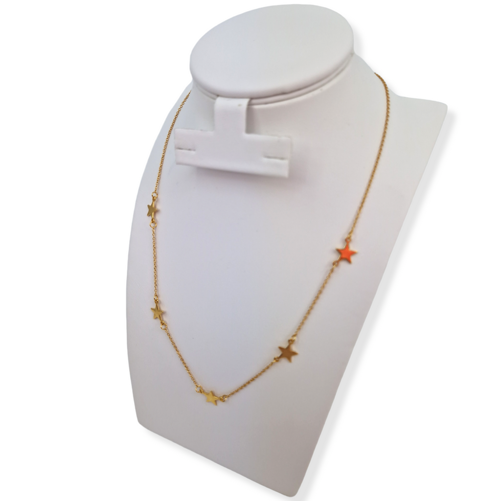 Sterling Silver Gold Plated Layering Star Necklet Daniel Gleeson Jewellers, Gleeson Jewellers, Gleesons Jewellers, Gleeson Jewellery