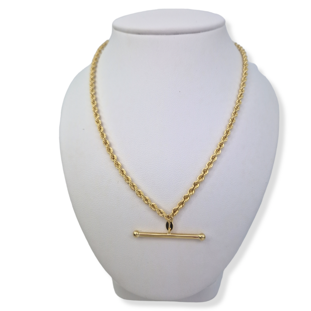 9ct Gold Vintage Style Rope Chain with T-Bar Gleeson Jewellers, Daniel Gleeson Jewellers, Gleesons Jewellers