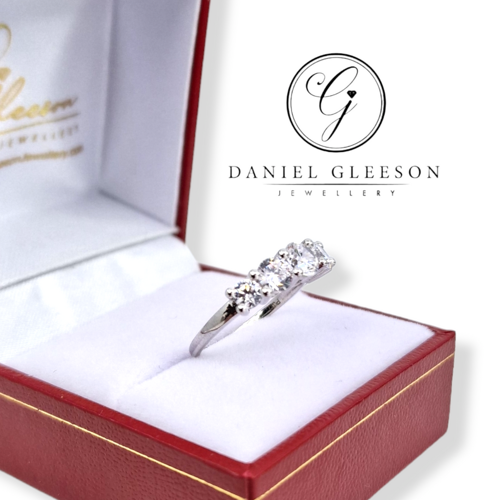 9ct White Gold Ladies Cubic Zirconia Five Stone Eternity Dress Ring Gleeson Jewellers, Daniel Gleeson Jewellers, Gleesons Jewellers