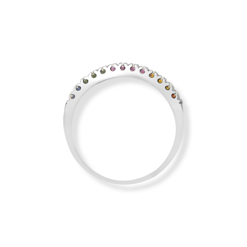 18ct White Gold Diamond & Multicoloured Sapphires Ring - 13ptr Diamonds 1.33ct Sapphires Gleeson Jewellers, Daniel Gleeson Jewellery, Daniel Gleesons Jewellers Cork