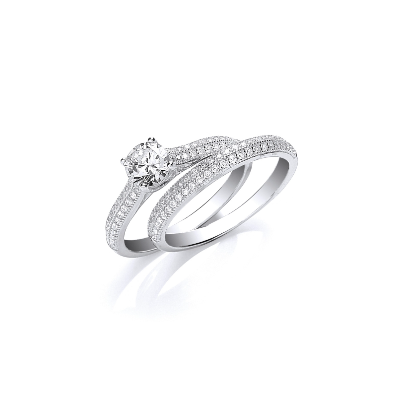 Sterling Silver Cubic Zirconia Ring Set, Gleeson Jewellers, Daniel Gleeson Jewellery, Gleesons Jewellers