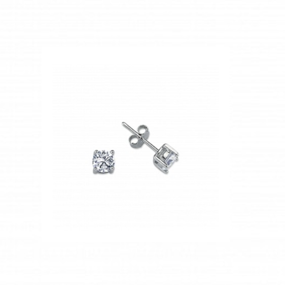 Sterling Silver Cubic Zirconia Round Stud Earrings - 5mm Gleeson Jewellers, Daniel Gleeson Jewellery, Gleesons Jewellers