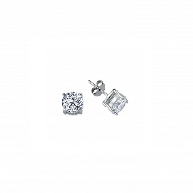 Sterling Silver Cubic Zirconia Round Stud Earrings - 8mm Gleeson Jewellers, Daniel Gleeson Jewellery, Gleesons Jewellers