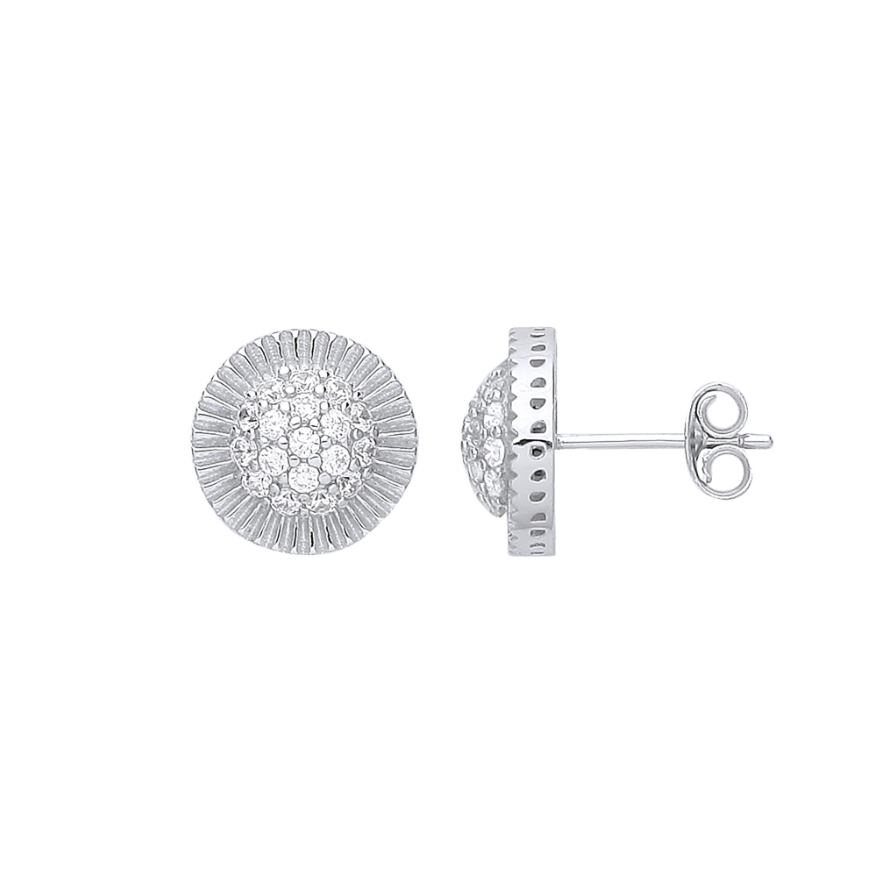 Sterling Silver Cubic Zirconia Rolex Stud Earring - Medium 11mm Gleeson Jewellers, Daniel Gleeson Jewellery, Gleesons Jewellers