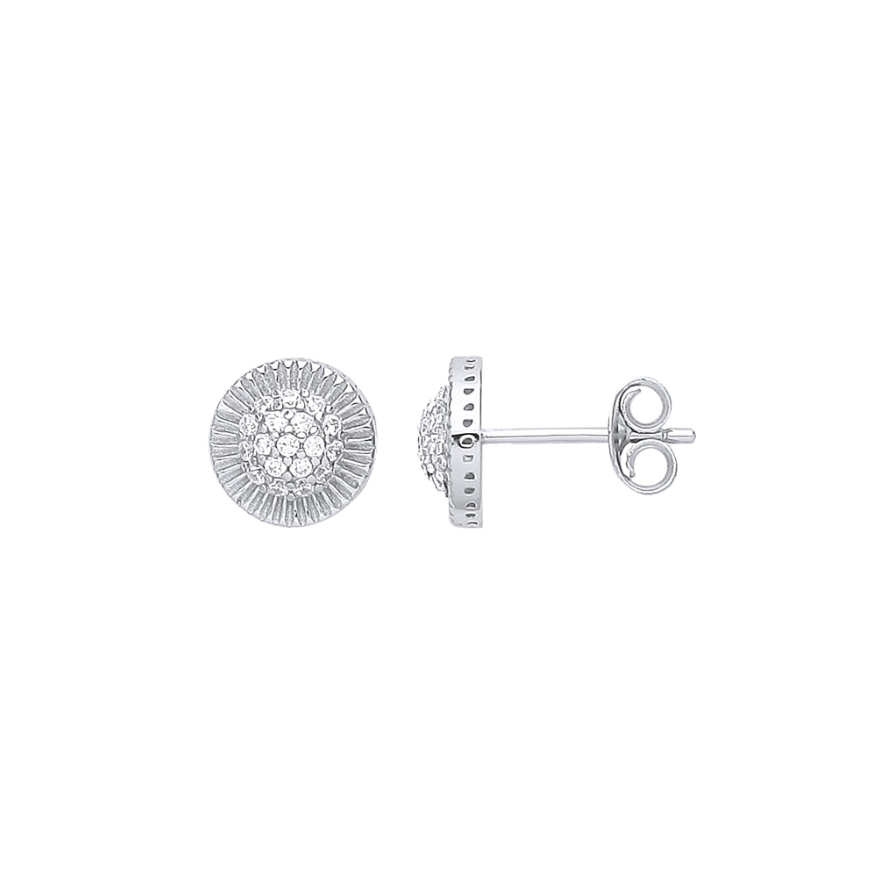 Sterling Silver Cubic Zirconia Rolex Stud Earring - Small 8mm Gleeson Jewellers, Daniel Gleeson Jewellery, Gleesons Jewellers