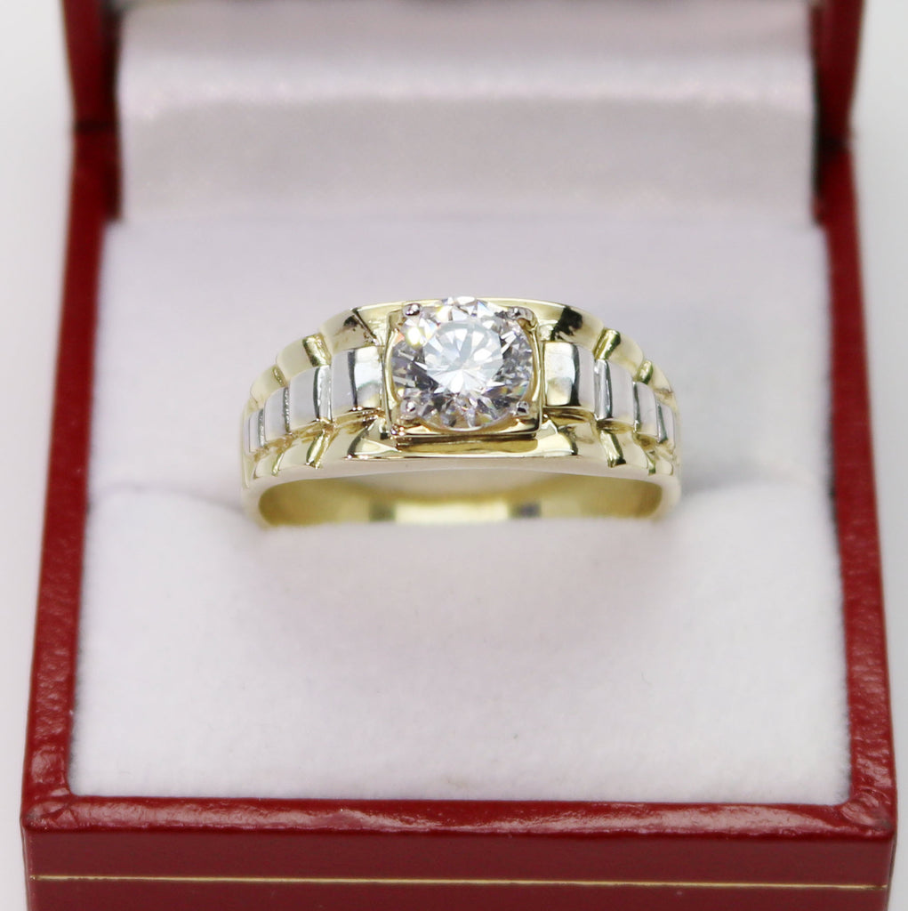 9ct Gold Mens Cubic Zirconia Ring Daniel Gleeson Jewellers, Gleeson Jeweller, Daniel Gleeson Jewellery, Gleesons Jewellers