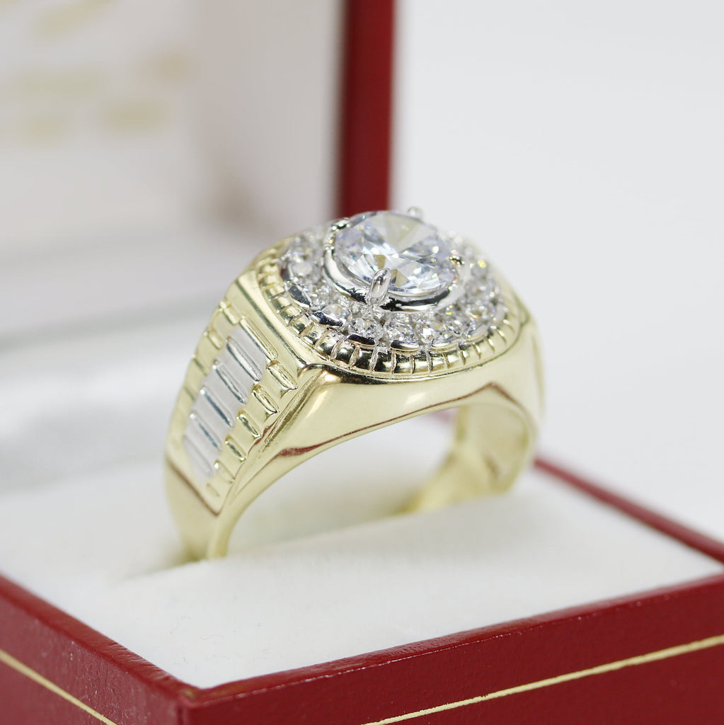 9ct Gold Mens Cubic Zirconia Ring Daniel Gleeson Jewellers, Gleeson Jeweller, Daniel Gleeson Jewellery, Gleesons Jewellers