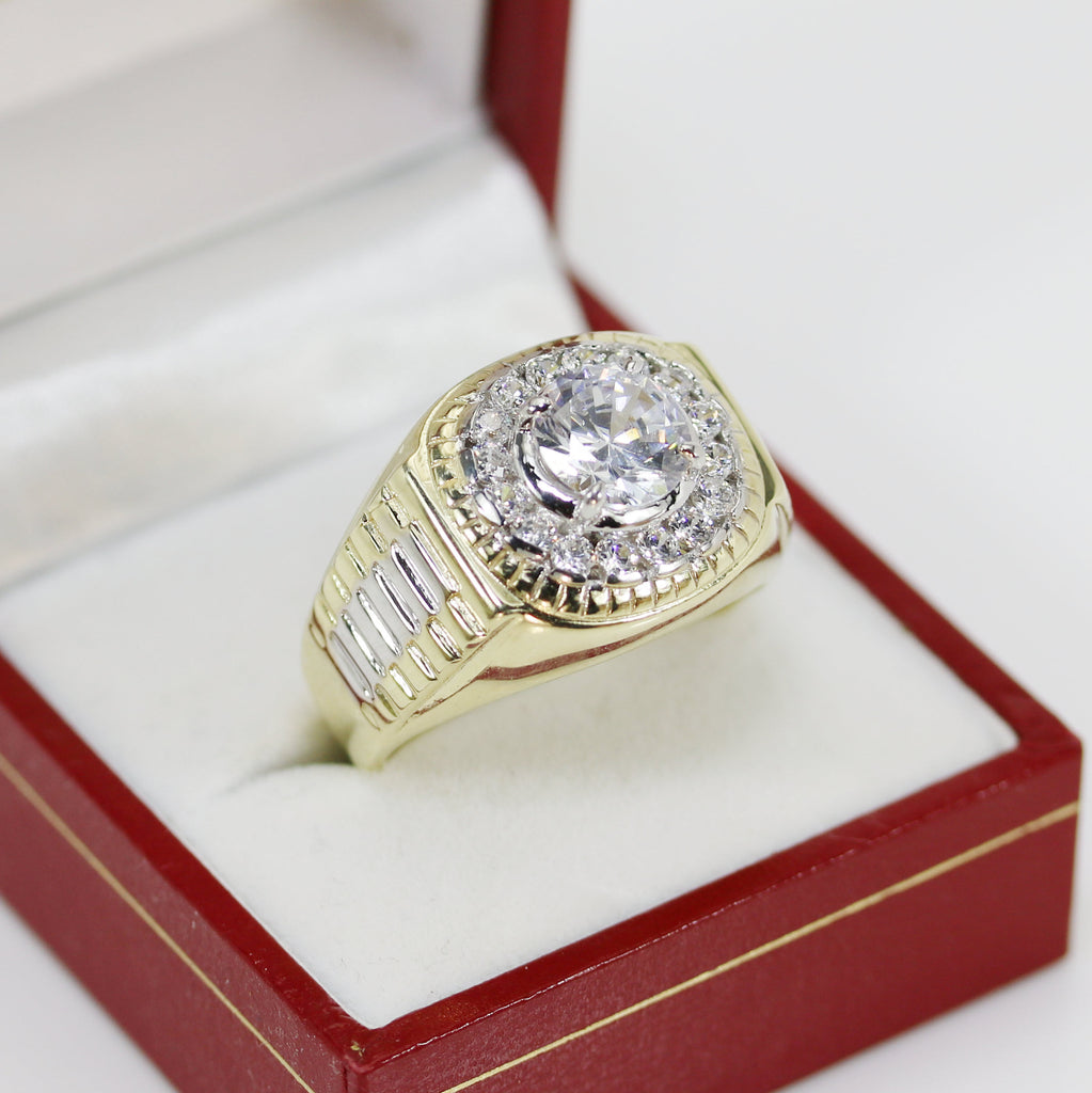 9ct Gold Mens Cubic Zirconia Ring Daniel Gleeson Jewellers, Gleeson Jeweller, Daniel Gleeson Jewellery, Gleesons Jewellers