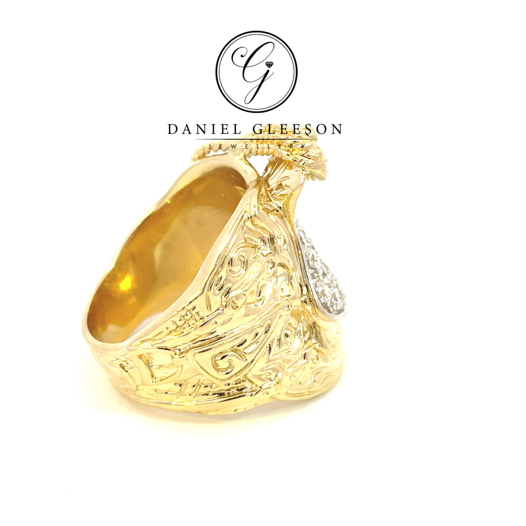 Gleeson jewellery mens gold saddle ring 