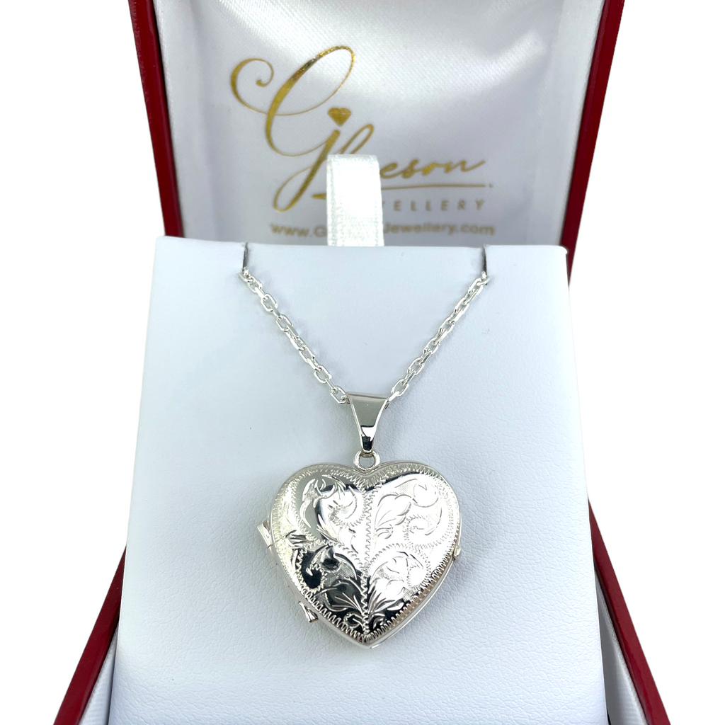 Sterling Silver Decorative Heart Family Locket Gleeson Jewellers, Daniel Gleeson Jewellerr, Daniel Gleesons Jewellery