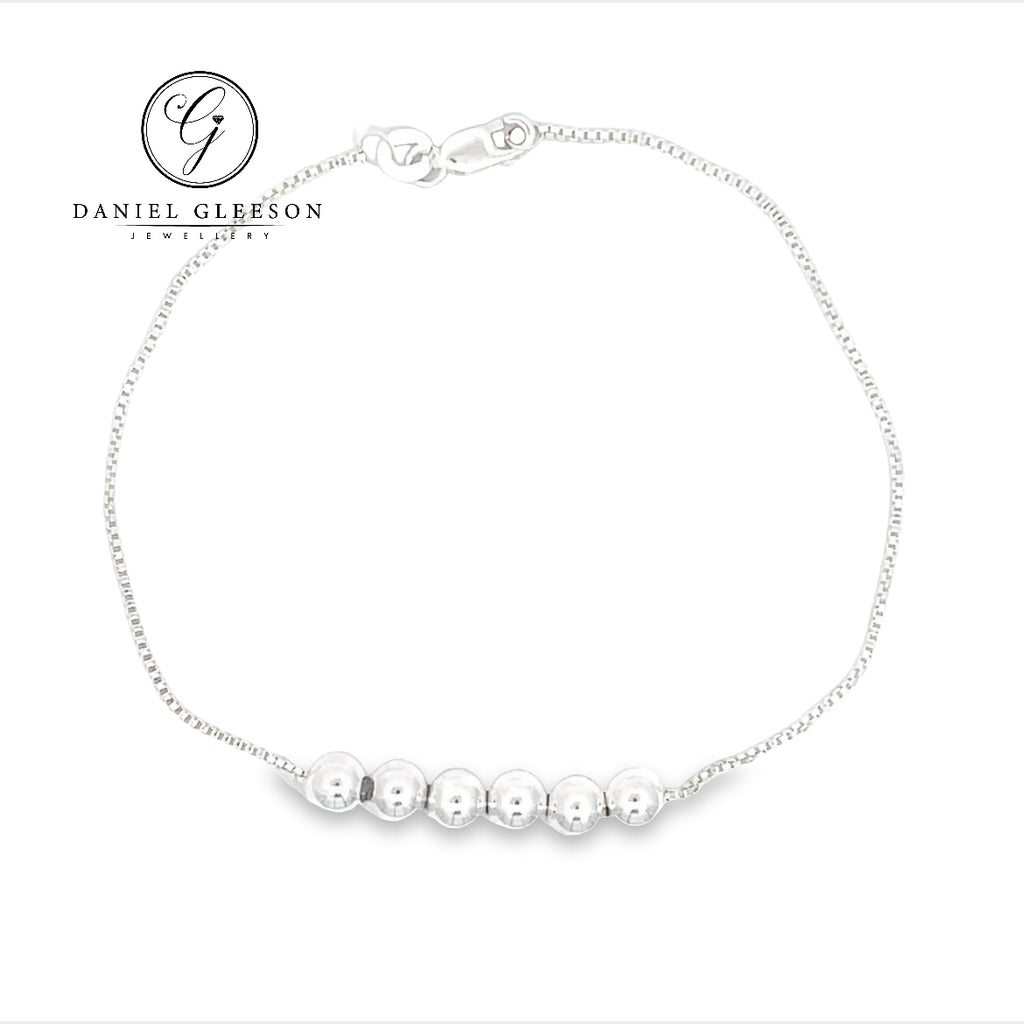 Sterling Silver Ladies 6 Bead Bracelet Gleeson Jewellers, Daniel Gleeson Jewellerr, Daniel Gleesons Jewellery