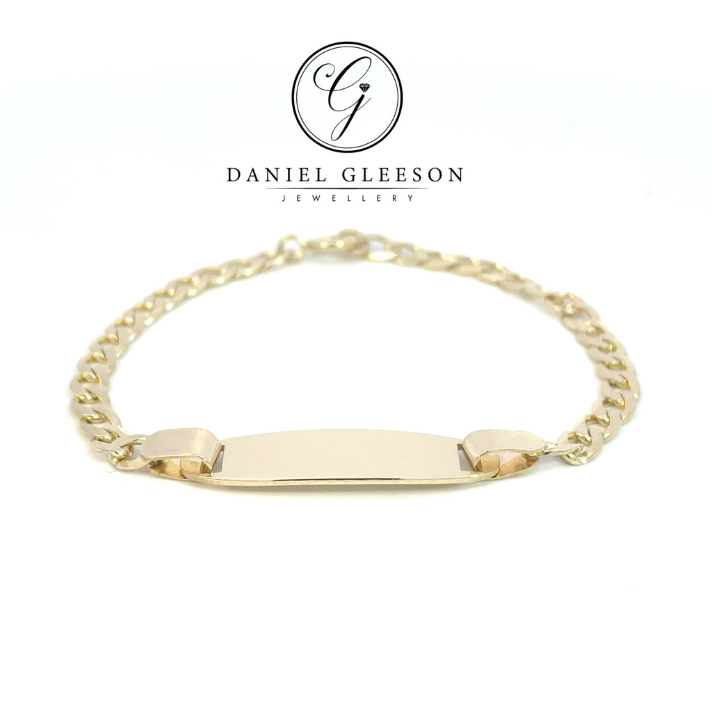 9ct Gold Baby / Kids Oval ID with Solid Curb Bracelet Daniel Gleeson Jewellers, Gleeson Jeweller, Gleeson jewellers, Daniel Gleeson Jewellery, Gleesons Jewellers, GleesonJewellery.com, jewellers Cork
