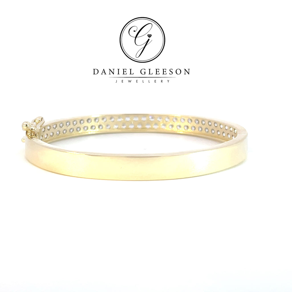 9ct Gold Cubic Zirconia Baby Bangle Gleeson Jewellery, Daniel Gleeson Jewellers