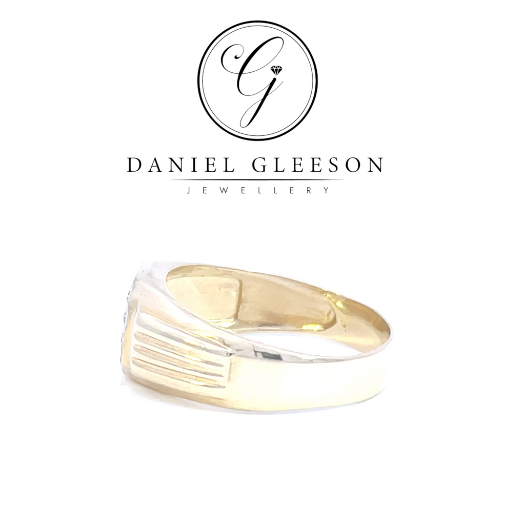 9ct Gold Mens Cubic Zirconia Ring Daniel Gleeson Jewellers, Gleeson Jeweller, Daniel Gleeson Jewellery, Gleesons Jewellers