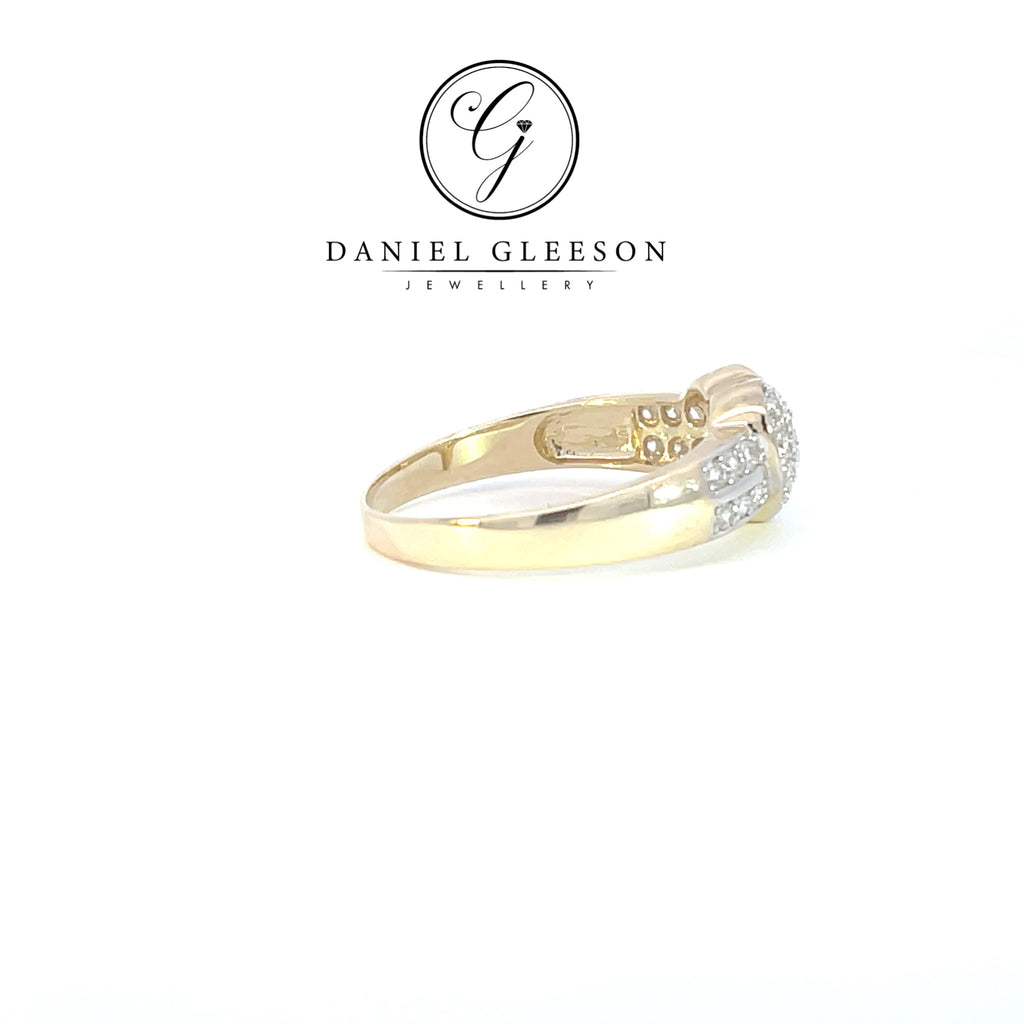 9ct Gold Pave CZ Heart Ring Daniel Gleeson Jewellers Cork, gleeson jewellers, Gleeson Jeweller, Daniel Gleeson Jewellery, Gleesons Jewellers, GleesonJewellery.com