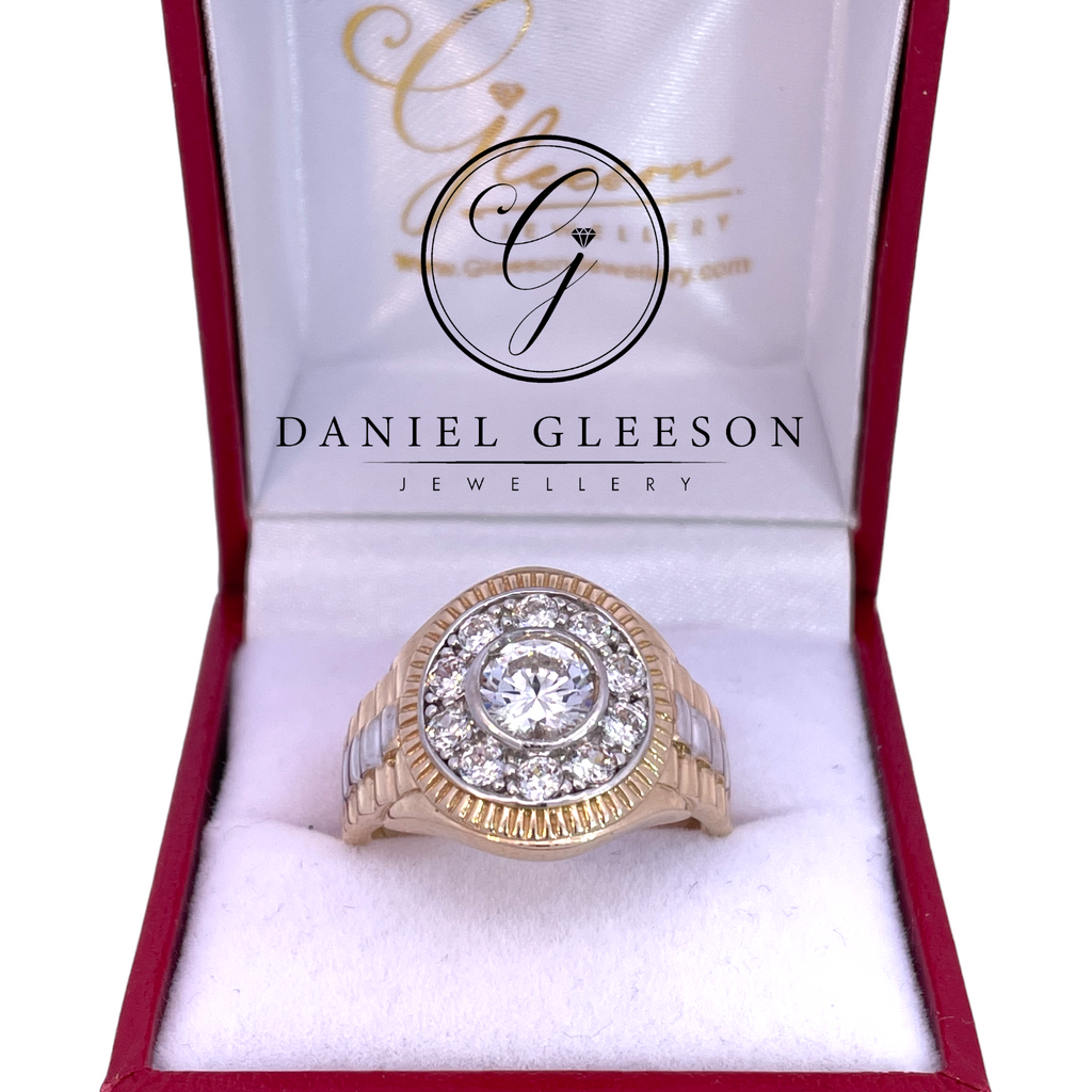 9ct Gold Mens Cubic Zirconia Ring Daniel Gleeson Jewellers, Gleeson Jeweller, Daniel Gleeson Jewellery, Gleesons Jewellers