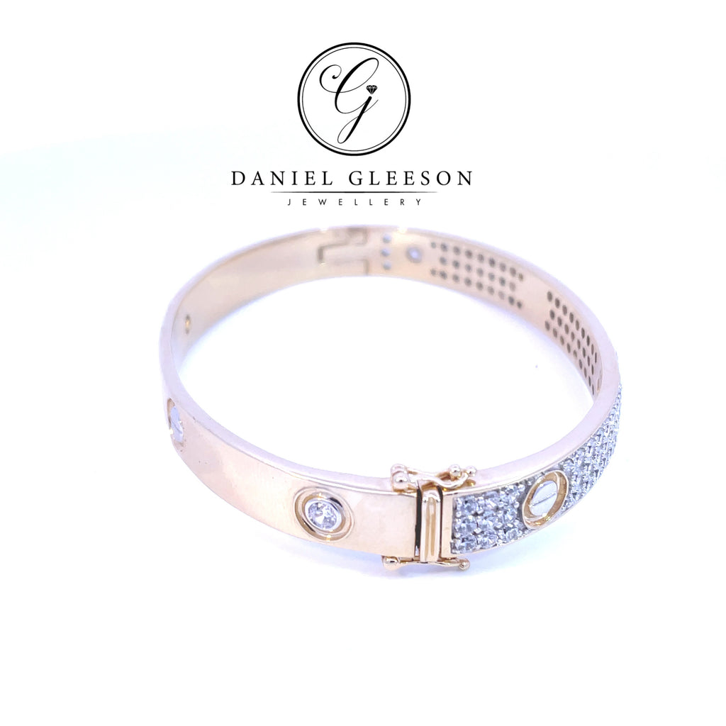 Cork city jeweller, gold love bangle