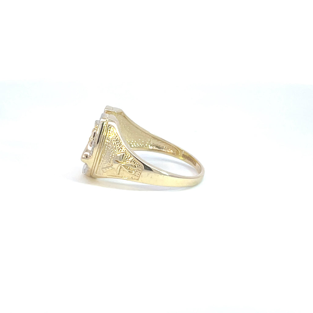 9ct Gold CZ HorseShoe Ring Gleeson Jewellers, Daniel Gleeson Jewellery, Daniel Gleesons Jewellers Cork