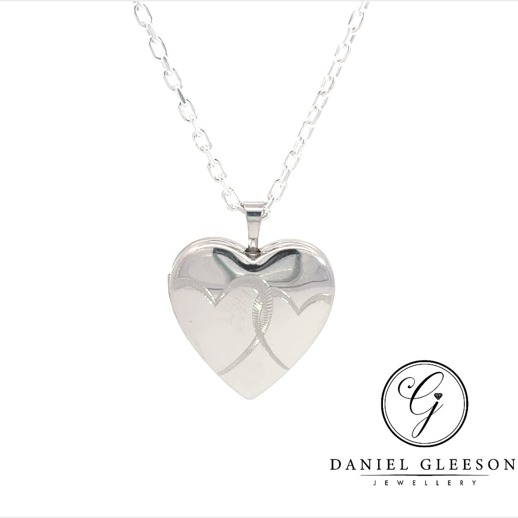 Sterling Silver Heart Locket and Chain Daniel Gleeson Jewellers, Gleeson Jeweller, Gleesons Jewellers