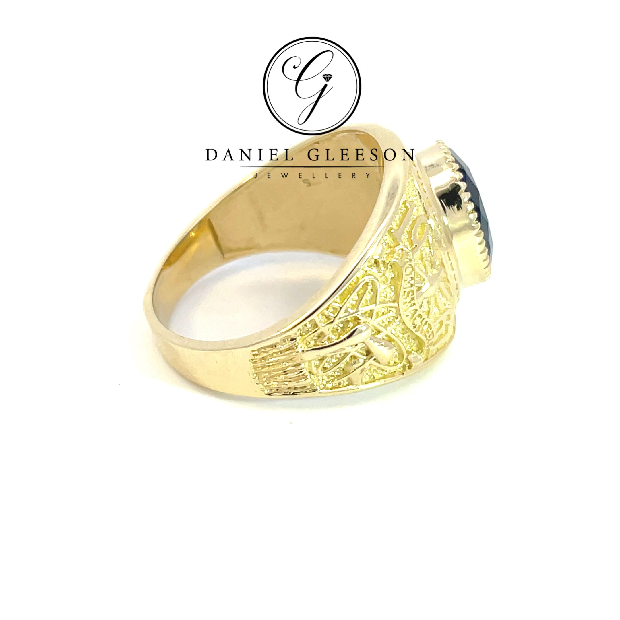 9ct Gold Blue Stone Mens College Ring – Daniel Gleeson Jewellers