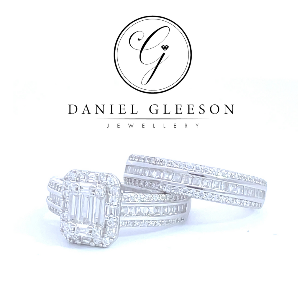 Sterling Silver Baguette CZ Ring Set Gleeson Jewellers, Daniel Gleeson Jewellerr, Daniel Gleesons Jewellery