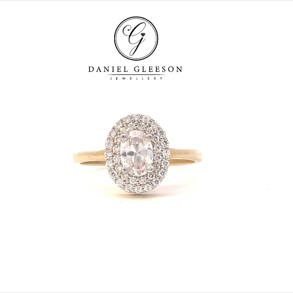 9ct Gold CZ Cluster Dress Ring Gleeson Jewellers, Daniel Gleeson Jewellery, Daniel Gleesons Jewellers Cork