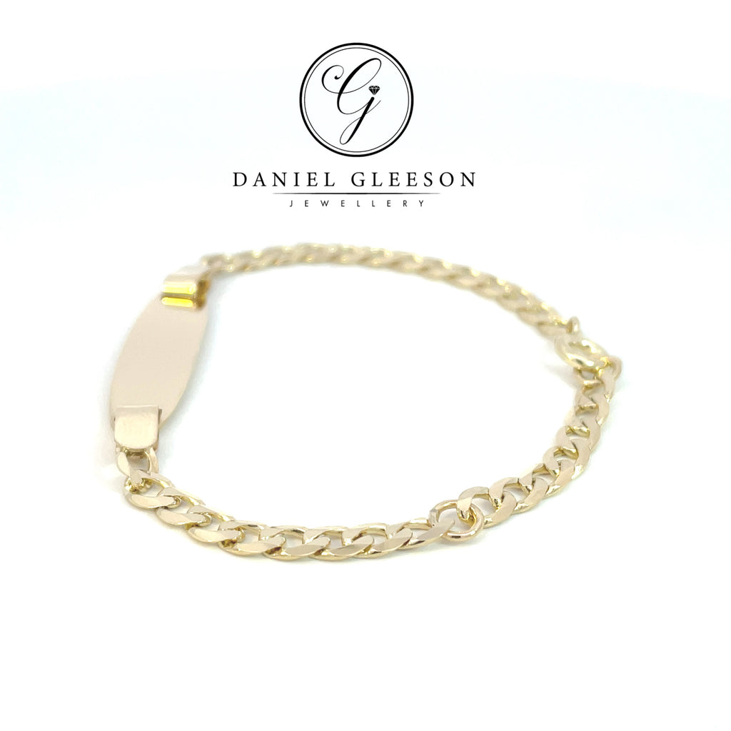 9ct Gold Baby / Kids Oval ID with Solid Curb Bracelet, Daniel Gleeson Jewellers, Gleeson Jeweller, Gleeson jewellers, Daniel Gleeson Jewellery, Gleesons Jewellers, GleesonJewellery.com, jewellers Cork