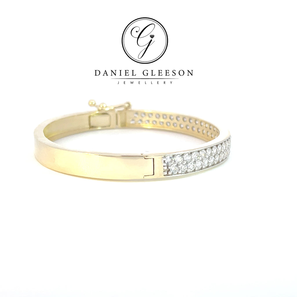 9ct Gold Cubic Zirconia Baby Bangle Gleeson Jewellery, Daniel Gleeson Jewellers