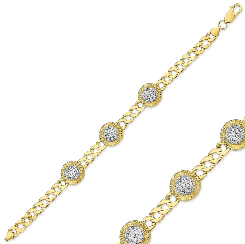9ct Gold Cubic Zirconia Ladies Rolex Style Large Stud Bracelet Gleeson Jewellers, Daniel Gleeson Jewellery, Gleeson Jeweller, Gleesons Jewellers