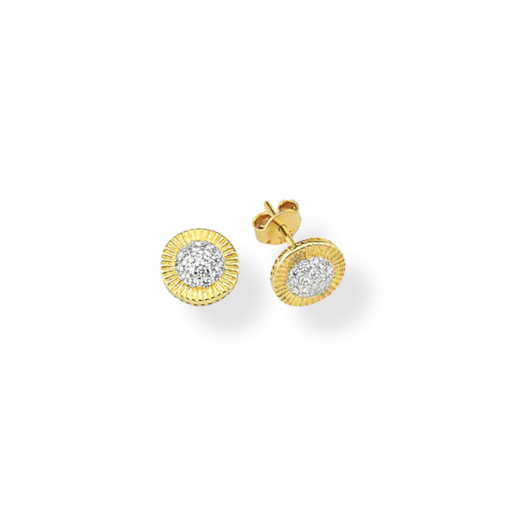 9ct Gold Cubic Zirconia Rolex Stud Earrings - Small Size 8mm Daniel Gleeson Jewellers, Gleeson Jewellers, Gleesons Jewellers